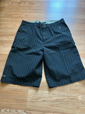 Rusty Black Pinstripe shorts with Light Stitch Accent